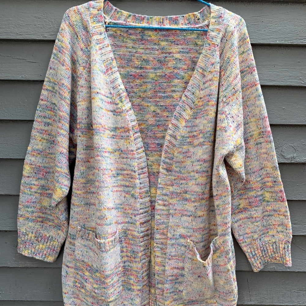 *New* Open Front Multi Coloured Sweater. Size 1xl. - image 1